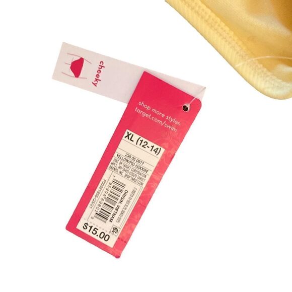 Xhilaration Yellow Ribbed Swim Bottoms, Size XL (12-14), NWT - Picture 9 of 9